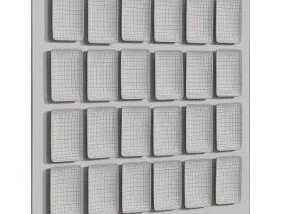 Wooden Plates Wall Decoration 3D model