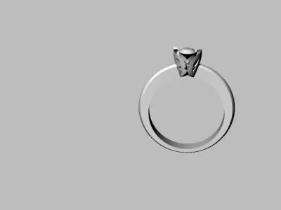 Diamond solitaire wedding ring  3D print model