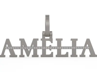 Model 1134 Amelia Name Pendant Stripe Diamond 3D print model