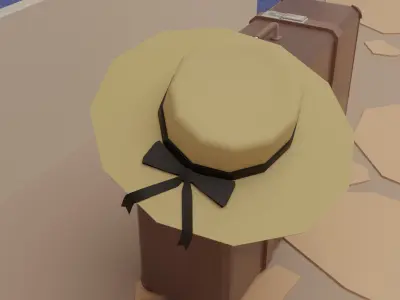 Train station Low-poly 3D model