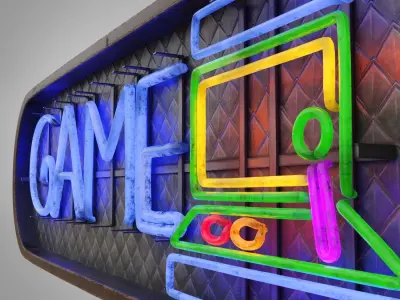 Game Club sign Low-poly 3D model