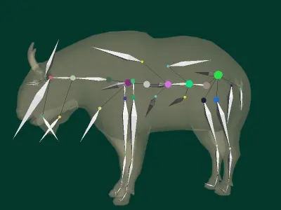 Golden Takin Chamois Goat Low-poly 3D model