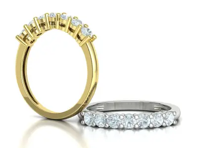 7 Stone 3mm Gems Eternity Ring Diamond Band 3dmodel 3D print model