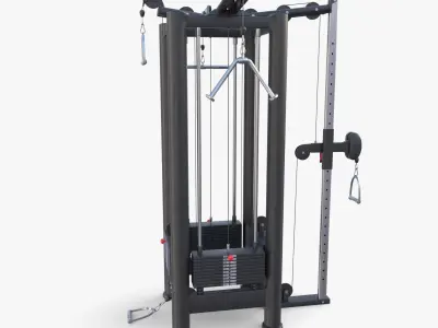 4 Station multi gym Low-poly 3D model