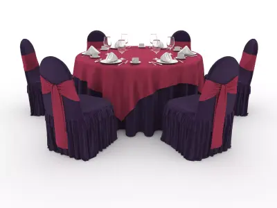 Banquet Table and Chair 66 3D model