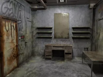 The old  Horror Room  2 Low-poly 3D model