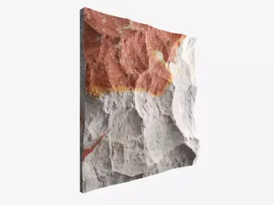28-RockPanel rock with orange paint 3D model