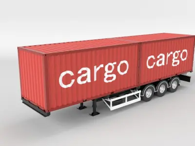 Container cargo truck 3D model