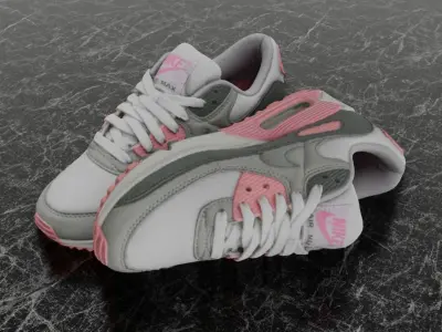 NIKE AIR MAX 3D SHOES - PINK Low-poly 3D model