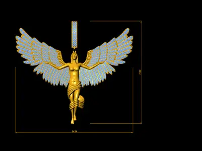 Girl angel diamond pendant 3D print model