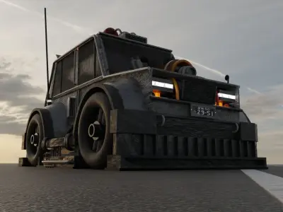 Blender Car Sci-fi modded 3D model