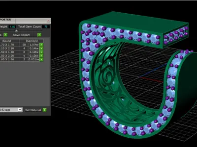 elegant square jewelry ring 3D print model