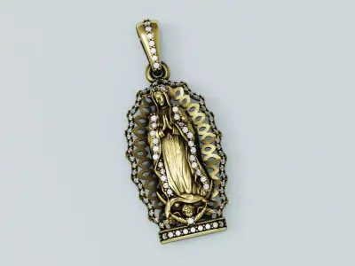Virgin of Guadalupe Pendant -Pendiente Virgen de Guadalupe 3D print model
