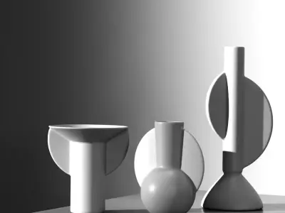 3d Vase set decorative pieces  3D model