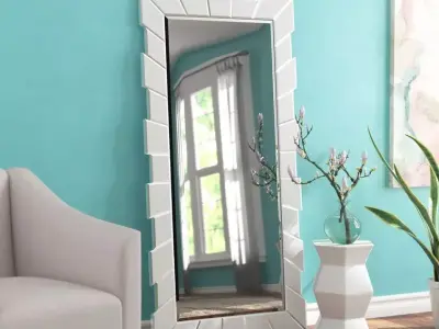 Rectangle Wood Wall Mirror 3D model purchase
