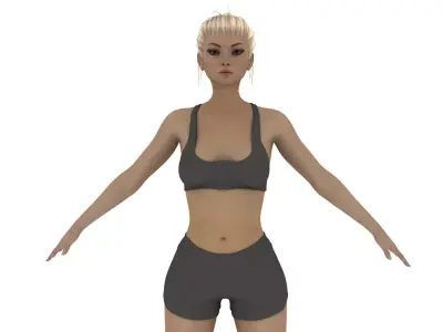 Realistic running  sport leggings Girl model 3D model