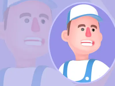 Stylized 3D Male Mechanic Character - Worker with Clipboard 3D model