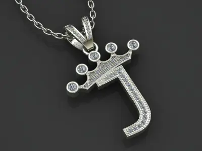J letter pendant 3D print model