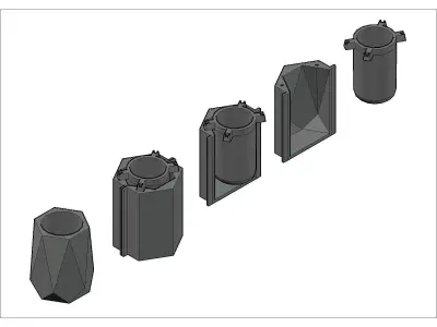 VAZE-PENHALDER concrete vase 3D print model