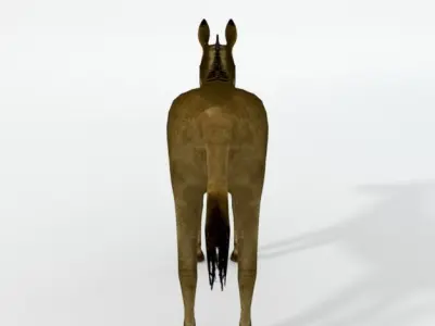 Brown Donkey Low-poly 3D model