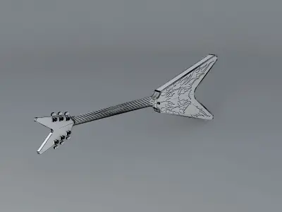 Michael Schenker singnature flame v guitar Free 3D model