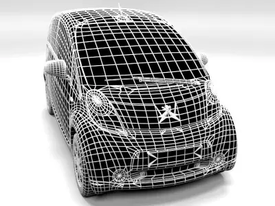 PEUGEOT ION LOWPOLY Low-poly 3D model