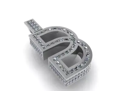 52 Number Diamond Pendant 1442 3D print model