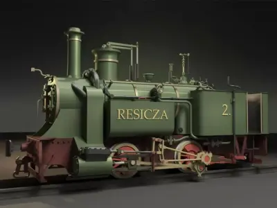 Resicza 1872 Steam Locomotive Engine 3D model