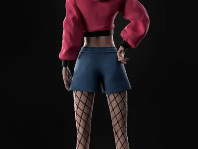 School Girl 2 - Game Ready Low-poly 3D model