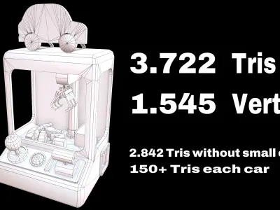 Car Claw Cartoon Stylized Low Poly Handpainted Low-poly 3D model