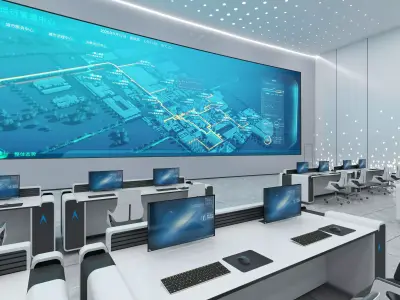 control room 10 Low-poly 3D model