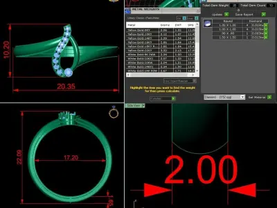 Jewelry Diamond Ring 3D Print Model  3D print model 9
