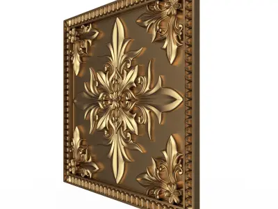 Carved Tile 03 Low-poly 3D model