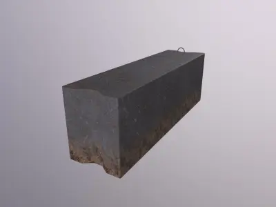 Concrete barrier 01 Low-poly 3D model