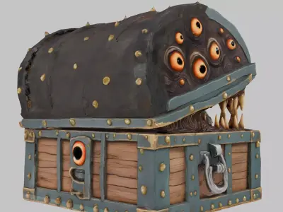 Treasure Chest Low-poly 3D model buy