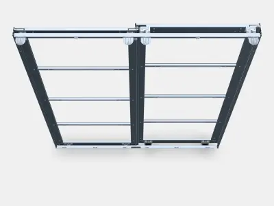 PAX Pair of sliding door frames w rail 5 Low-poly 3D model