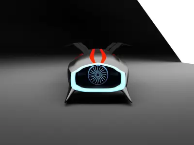 Hyperloop futuristic high speed train 3D model