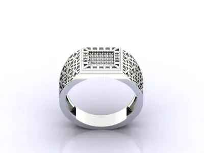 Print Ready STL 3DM  Gents Rings Diamond Men Ring  3D print model 72