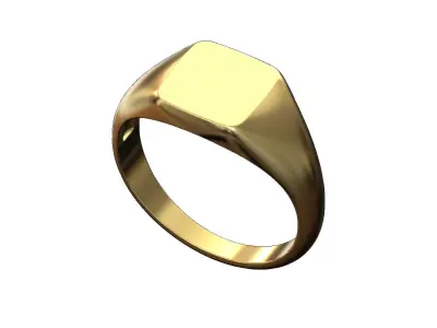 Engravable Square signet ring 3D print model