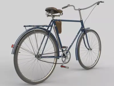 Vintage ZIS bicycle Low-poly 3D model