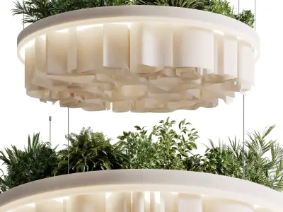 Decorative ceiling Wave Circle pot plant light hanging 35 3D model