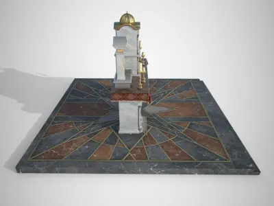 Altar shrine with Lord Jesus on the cross  3D model
