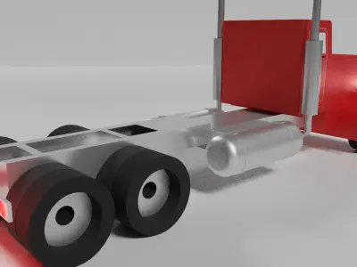 Peterbilt-359 Truck- Low Poly Free Model Free low-poly 3D model