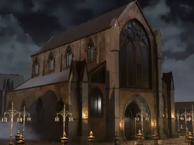 Victorian Building Low-poly 3D model