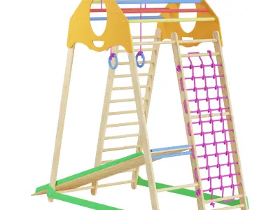 Childrens sports bunk BambinoWood 3D model