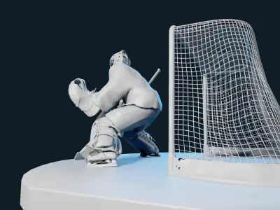 HOCKEY GOALIE POSE 1 NO TEXTURE  3D print model