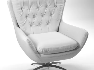 Wells Leather Swivel Armchair 3D model