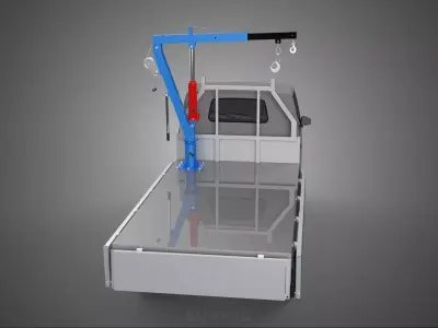 WIDE DECK JIB CRANE LIFT HOIST MANUAL WINCH HOOK TRUCK PICKUP 3D model