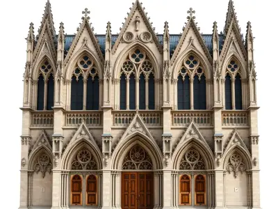 Gothic Cathedral Facade model pack Low-poly 3D model