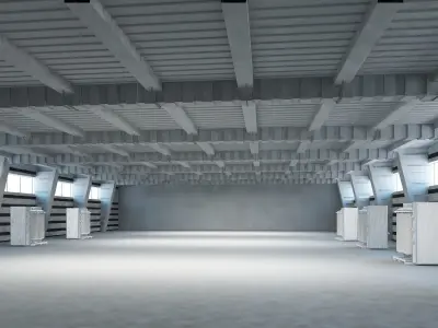 MODEL WAREHOUSE 3D model empty room in building 3D model